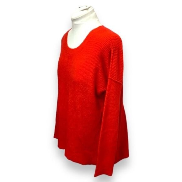 Pink Rose Women’s Lightweight Crewneck Ribbed Essential Sweater, Red, size XL - Picture 2 of 7